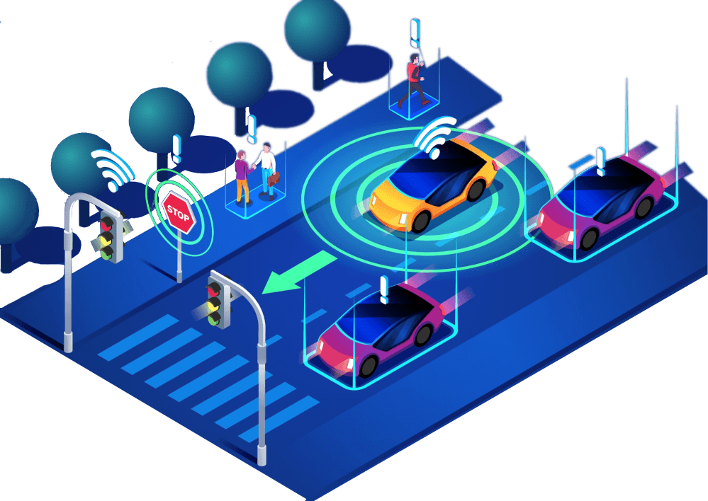 connected-vehicles-on-road