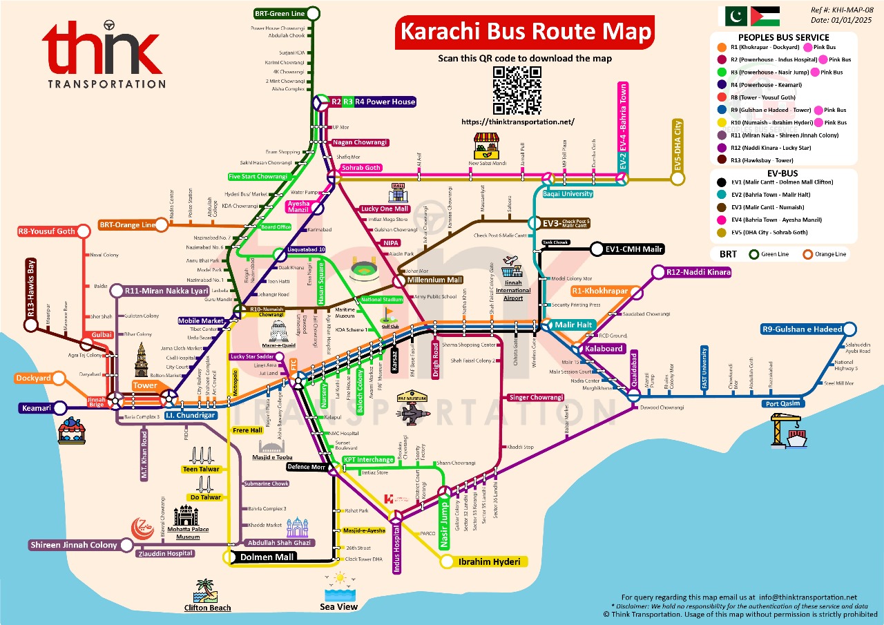 Bus transport map peoples bus service green line orange line think transportation